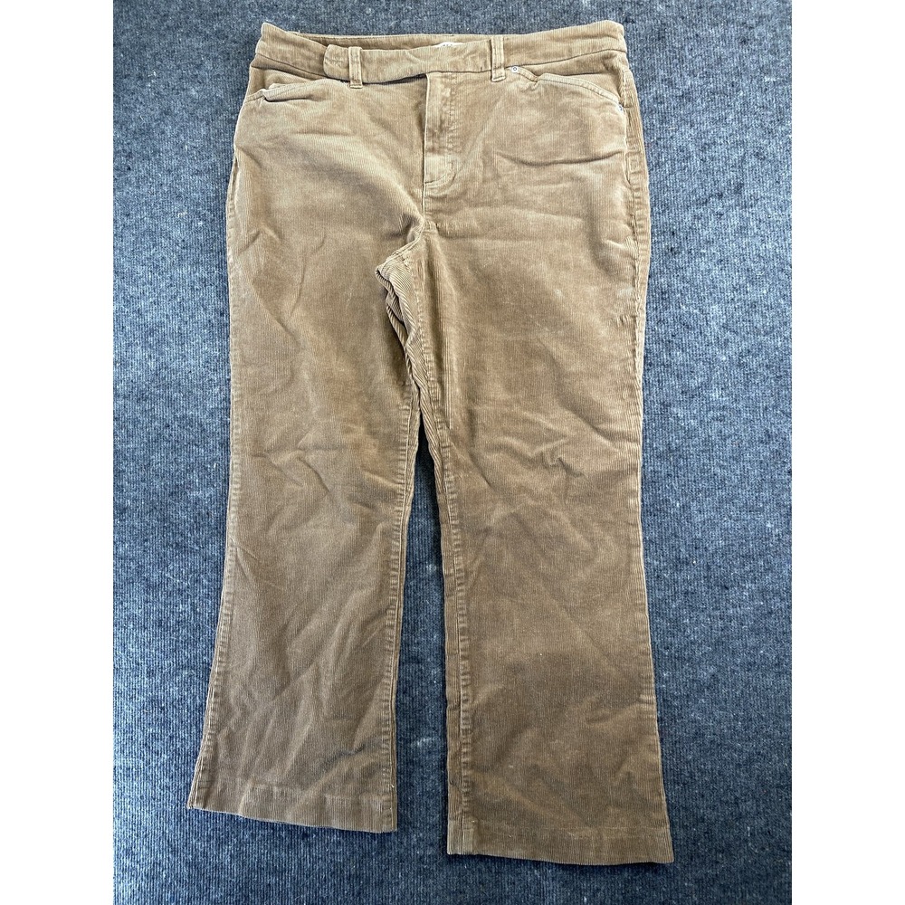 Jones New York Sport Pants Womens 14 Beige Corduroy Stretch Straight Leg Chino